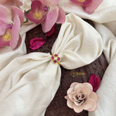 Vriksham Small Flower Jadau Kundan Finger Ring-Red-J3672