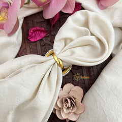 Vriksham Unique Peacock Jadau Kundan Finger Ring-Pearl-Red Green & White-J3412