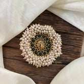Antique Cluster Pearl Billai- Peacock Bun Billai -Green-G10385