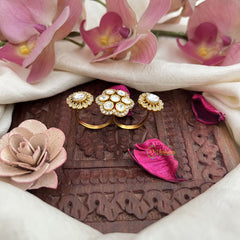 Vriksham Floral Double Mossanite Stone Finger Ring-VV1996