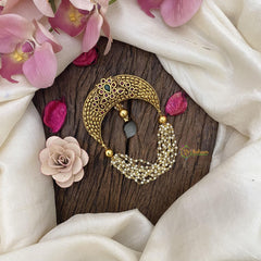 Vriksham Designer Red Green Single Jada Billai-Pearls-G15962