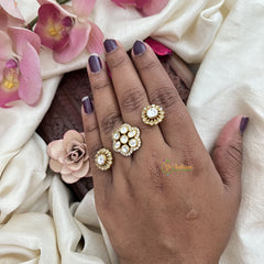 Vriksham Floral Double Mossanite Stone Finger Ring-VV1996