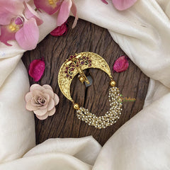 Vriksham Designer Red Green Single Jada Billai-Pearls-G15962