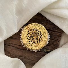 Antique Cluster Pearl Billai- Peacock Bun Billai -Red-G10386