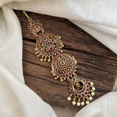 Traditional Kemp Hanging Jada Billai -FourTier Bun Billai -RED GREEN-G10389