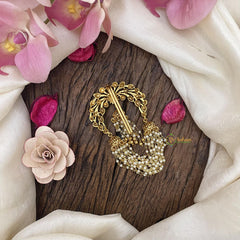 Vriksham Gold Look Alike Premium Pearls Layer Single Jada Billai-G15966