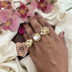 Vriksham Elegant Mossanite Large Center Round Stone Finger Ring-VV1978