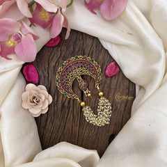 Vriksham Exclusive Red Green Single Jada Billai-Pearls-G15960