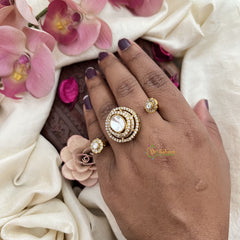 Vriksham Victorian Mossanite Large Center Stone Finger Ring-VV1977