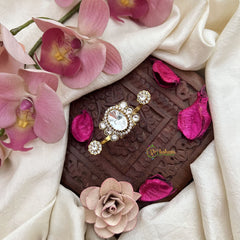 Vriksham Elegant Double Center Oval Mossanite Stone Finger Ring-VV2000