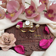 Vriksham Elegant Double Center Oval Mossanite Stone Finger Ring-VV2000