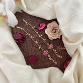 Vriksham Lotus Single Strand Kundan Jadau Pearl Maatil-Red Green-J3054