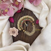 Vriksham Premium Pearls Layer Red Green Single Jada Billai-G15963