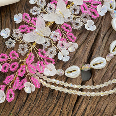 Vriksham Fancy Layered Bead With Butterfly Bridal Hair Accessories-H899