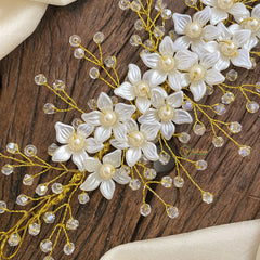 Vriksham Elegant Floral Beaded Bun Juda Bridal Brooch for Hairstyle-H906