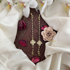 Vriksham Exquisite Single Strand Kundan Jadau Pearl Maatil-White-J3058