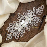 Vriksham Exquisite White Beaded Bun Juda Bridal Brooch for Hairstyle-H904