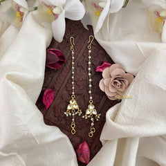 Vriksham Antique Single Strand Kundan Jadau Pearl Maatil-White-J3064