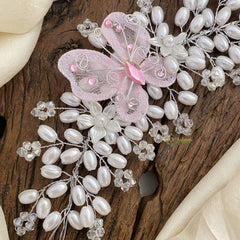 Vriksham Crystal White Bead With Butterfly Bridal Hair Accessories-H896