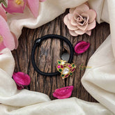 Vriksham Peacock Pendant Rubber Band-Red Green White-J3934