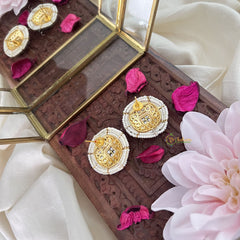 Vriksham Exquisite Pearl Round Shape Earring-Red-G18333