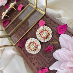 Vriksham Exquisite Pearl Round Shape Earring-White-G18334