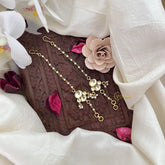 Vriksham Floral Single Strand Kundan Jadau Pearl Maatil-White-J3060