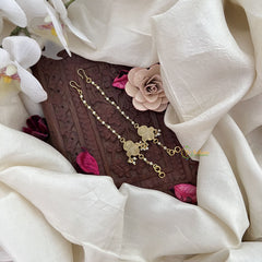 Vriksham Floral Single Strand Kundan Jadau Pearl Maatil-White-J3060