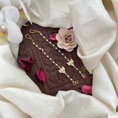 Vriksham Lotus Single Strand Kundan Jadau Pearl Maatil-White-J3059