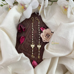 Vriksham Lotus Single Strand Kundan Jadau Pearl Maatil-White-J3059