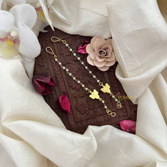 Vriksham Lotus Single Strand Kundan Jadau Pearl Maatil-White-J3059