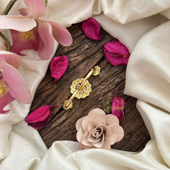 Vriksham Gold Look Alike Floral Dual Finger Ring-Red & White-G20077