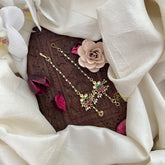 Vriksham Unique Designer Single Strand Kundan Jadau White Pearl Maatil-J3044