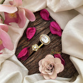 Vriksham Floral & Oval Shape Mossanite Stone Finger Ring-VV1995