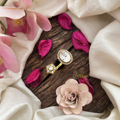 Vriksham Floral & Oval Shape Mossanite Stone Finger Ring-VV1995