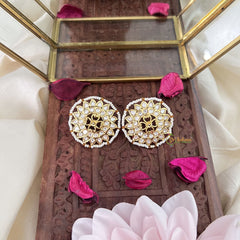 Vriksham Antique Floral Stud Earring-White-G18235