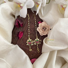 Vriksham Unique Designer Single Strand Kundan Jadau White Pearl Maatil-J3044