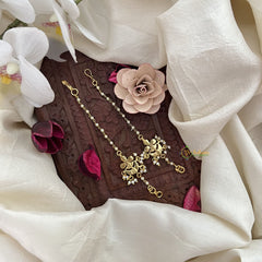 Vriksham Unique Designer Single Strand Kundan Jadau White Pearl Maatil-J3044