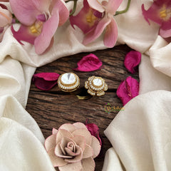 Vriksham Floral & Round Shape Mossanite Stone Finger Ring-VV1994