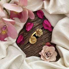 Vriksham Floral & Round Shape Mossanite Stone Finger Ring-VV1994