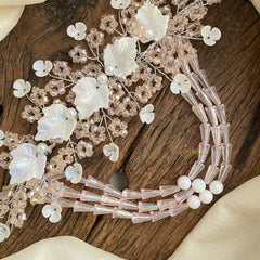 Vriksham Crystal Light Pink Bead Bridal Hair Accessories-H897