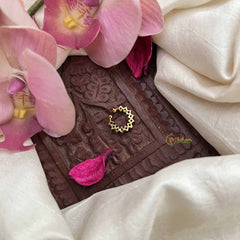 Vriksham Charulata – Floral Septum Ring-White Red & Green-G20023