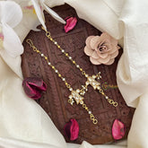 Vriksham Designer Single Strand Kundan Jadau Pearl Maatil-White-J3047