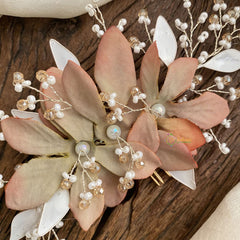 Vriksham Double Shaded Beaded Bun Juda Bridal Brooch for Hairstyle-H909