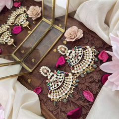 Vriksham Traditional Kemp Earrings-Multicolor-Pearls & Beads-G18225