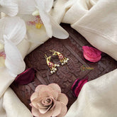 Vriksham Peacock Style Pearls Detailing Press Bugadi-Red Green-G21032