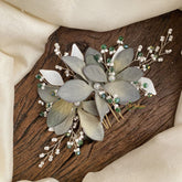 Vriksham Green Shaded Beaded Bun Juda Bridal Brooch for Hairstyle-H910