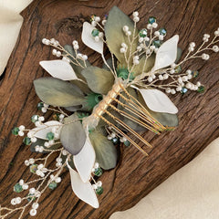 Vriksham Green Shaded Beaded Bun Juda Bridal Brooch for Hairstyle-H910