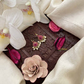 Vriksham Sunfloral Round Style Pearls Detailing Press Bugadi-Red-G21035