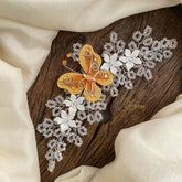 Vriksham Crystal White Bead With Yellow Butterfly Bridal Hair Accessories-H911